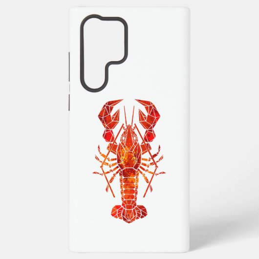 Coque Samsung Galaxy Homard polygonal rouge (Verso)