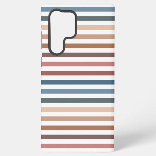 Coque Samsung Galaxy Horizontal Terracotta and Teal Stripes (Verso)
