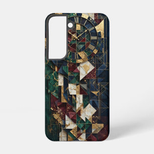 Coque Samsung Galaxy Horloge romaine en or de luxe Art déco mosaïque