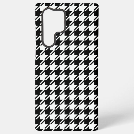 Coque Samsung Galaxy Houndstooth BW Rpt Motif (Verso)