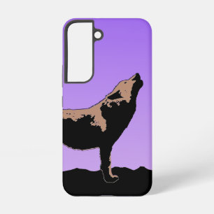 Coque Samsung Galaxy Howling Wolf at Sunset - Art faunique original