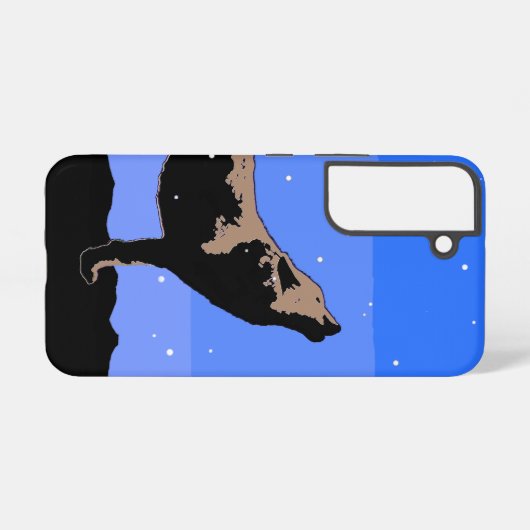 Coque Samsung Galaxy Howling Wolf en hiver - Art faunique original (Verso Horizontal)