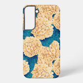 Coque Samsung Galaxy Hydrangea aquarelle motif, jaune et bleu (Verso)