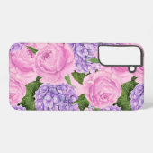 Coque Samsung Galaxy Hydrangea et motif de pivoine (Verso Horizontal)