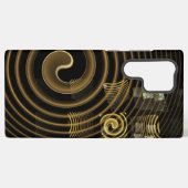 Coque Samsung Galaxy Hypnotic Golden Waves Modern Abstract Art (Verso Horizontal)