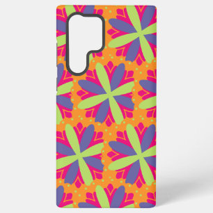 Coque Samsung Galaxy Illustration de formes florales orange