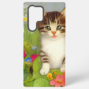 Coque Samsung Galaxy Illustration vintage de chat souriant
