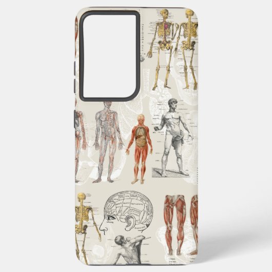 Coque Samsung Galaxy Illustrations de biologie anatomique vintage (Verso)