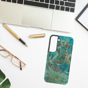 Coque Samsung Galaxy Image de pierre minérale bleu Chrysocolla
