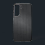 Coque Samsung Galaxy Image d'une texture d'aluminium brossé gris<br><div class="desc">Image d'une texture métallique en aluminium brossé gris foncé. Design simple et élégant. Disponible sur d'autres produits. Nom/monogramme facultatif.</div>