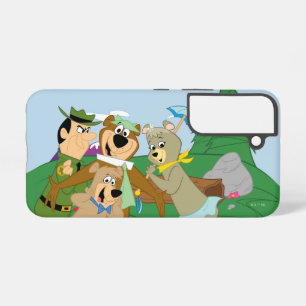 Coque Samsung Galaxy Image encadrée de Yogi l'ours et ses amis en forêt