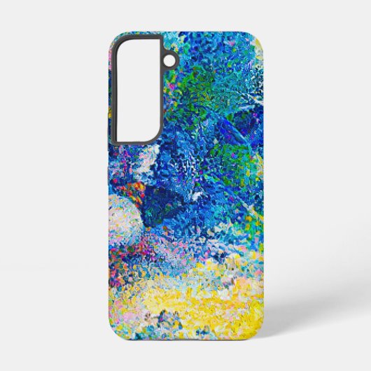 Coque Samsung Galaxy Impression d'art de chat abstrait vibrant (Verso)