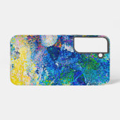 Coque Samsung Galaxy Impression d'art de chat abstrait vibrant (Verso Horizontal)