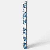 Coque Samsung Galaxy Impressionnant motif floral bleu (Verso Horizontal)
