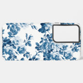Coque Samsung Galaxy Impressionnant motif floral bleu (Côté gauche)
