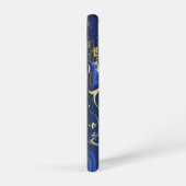 Coque Samsung Galaxy Indigo Blue Agate Marbre Nom Abstrait Monogramme (Côté droit)