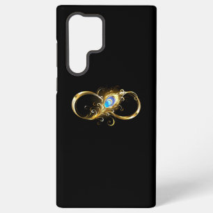 Coque Samsung Galaxy Infini avec plume de paon dorée