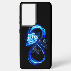 Coque Samsung Galaxy Infini lumineux avec rose bleue