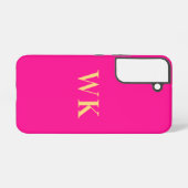 Coque Samsung Galaxy Initiales Monogramme Modernes Rose Chaud (Verso Horizontal)
