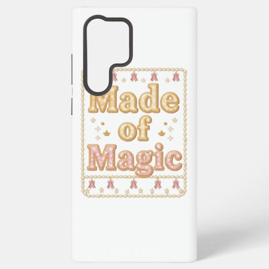 Coque Samsung Galaxy Inspirational Sparkly "Made of Magic" (Verso)