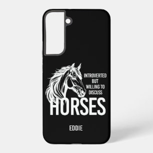 Coque Samsung Galaxy Introverti mais prêt à discuter des chevaux drôles