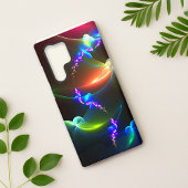 Coque Samsung Galaxy Iridescente Neon Fractal Wing Art