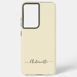 Coque Samsung Galaxy Ivory Simple Minimaliste Script Nom personnalisé