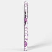 Coque Samsung Galaxy Jacobean Floral Grand Motif rose sur blanc (Côté droit)