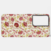Coque Samsung Galaxy Jacobean Floral Pattern Rouge Rose Gold Crème (Verso Horizontal)