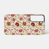 Coque Samsung Galaxy Jacobean Floral Pattern Rouge Rose Gold Crème (Verso Horizontal)