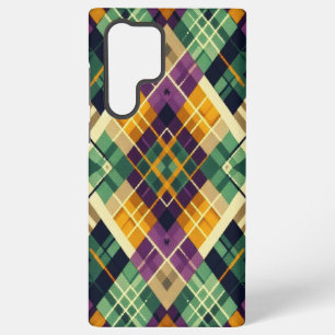 Coque Samsung Galaxy Jacquard Mardi Gras jaune violet vert