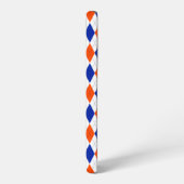 Coque Samsung Galaxy Jacquard orange et bleu diamant (Côté gauche)