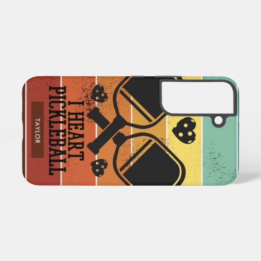 Coque Samsung Galaxy J'adore le Pickleball | Nom du monogramme des band (Verso Horizontal)