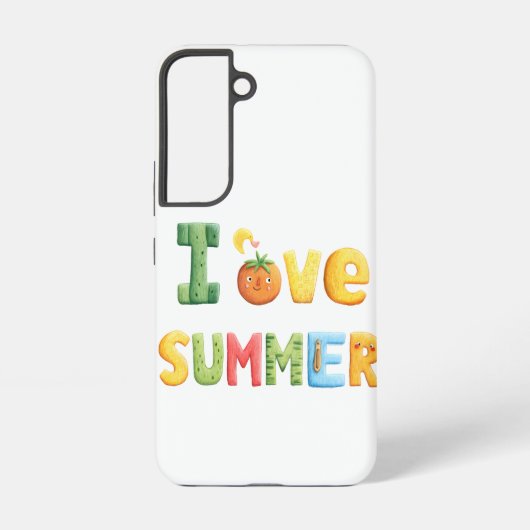Coque Samsung Galaxy J'aime le texte d'été (Verso)