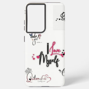 Coque Samsung Galaxy J'aime Moi Citation d'Amour Propre Blanc