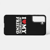 Coque Samsung Galaxy J'Aime Mon Ami Autiste Autisme Coeur (Verso Horizontal)