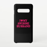 Coque Samsung Galaxy S10 J'Aime Mon Étonnant Mari<br><div class="desc">J'aime mon mari génial. Surprenez votre grand amour,  votre mari ou votre petit ami d'une manière créative et drôle. Design unique et attrayant pour les vêtements,  t-shirts,  accessoires et autres articles.</div>