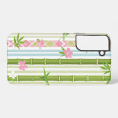 Coque Samsung Galaxy Japanese Bamboo and Floral Stripe Pattern (Verso Horizontal)