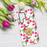 Coque Samsung Galaxy Jardin de Tulipe Rose Monogramme<br><div class="desc">Ce boîtier téléphonique allie élégance et protection. La coque dispose d'un beau motif de tulipes roses qui ajoutera une touche de charme féminin à votre téléphone. Le coque est fait de matériaux de haute qualité qui offrent une excellente protection contre les rayures, les bosses et d'autres types de dommages. Le...</div>