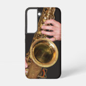 Coque Samsung Galaxy Jazzman Jouer Du Saxophone Or (Verso)