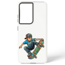 Jeune garçon faisant du skateboard