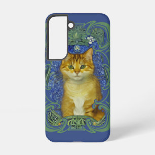 Coque Samsung Galaxy Joli Chat en Style Art Nouveau Vintage