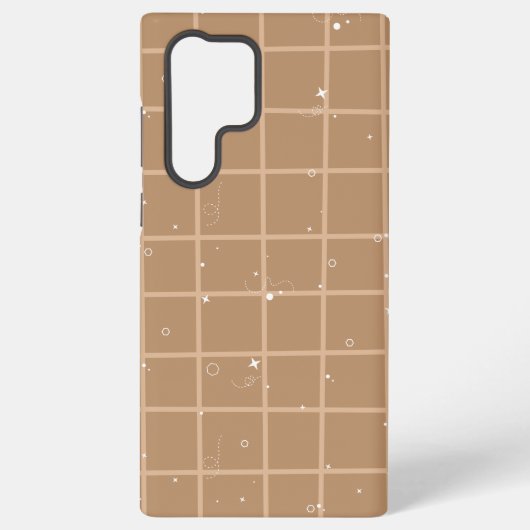 Coque Samsung Galaxy Joli Gingham Marron (Verso)