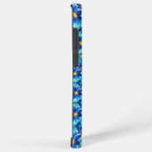 Coque Samsung Galaxy Joli Motif de Fleurs Bleues (Côté droit)