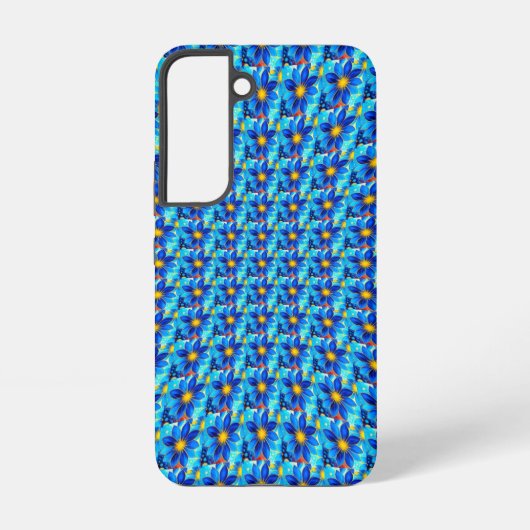 Coque Samsung Galaxy Joli Motif de Fleurs Bleues (Verso)