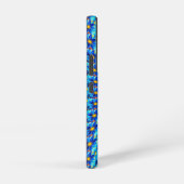 Coque Samsung Galaxy Joli Motif de Fleurs Bleues (Côté droit)