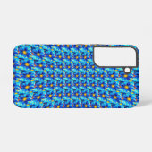 Coque Samsung Galaxy Joli Motif de Fleurs Bleues (Verso Horizontal)