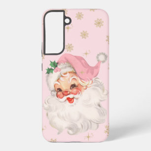 Coque Samsung Galaxy Joli motif de Noël de Père Noël rose rétro fantais