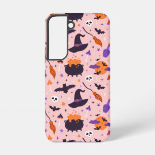 Coque Samsung Galaxy Joli motif Halloween violet et rose