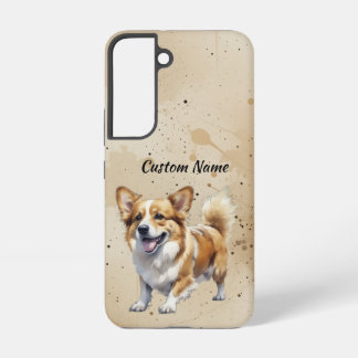 Coque Samsung Galaxy Joli Nom Personnalisé Chien Corgi Animal de Compag